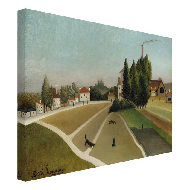 Canvas schilderijen Henri Rousseau - Landscape With Factory