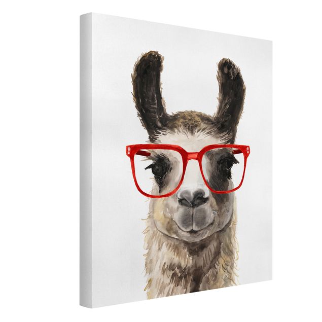 Canvas schilderijen Hip Lama With Glasses II