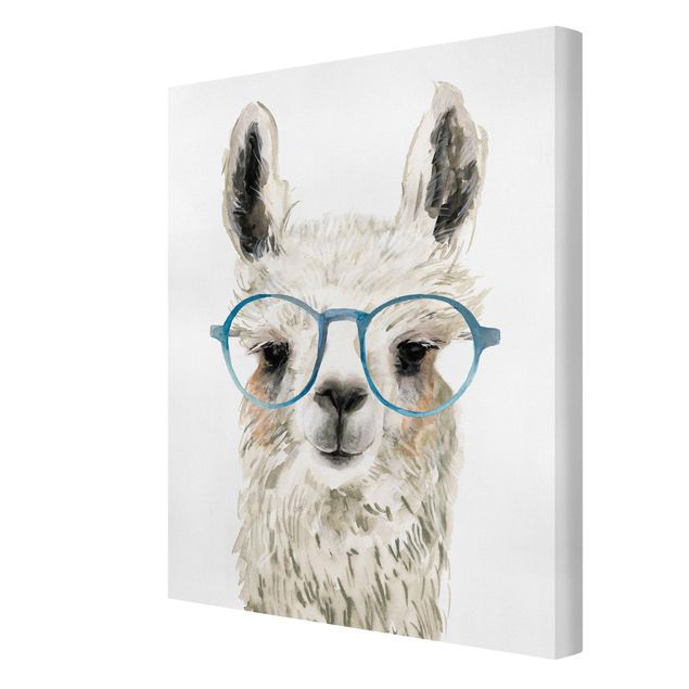 Canvas schilderijen Hip Lama With Glasses III