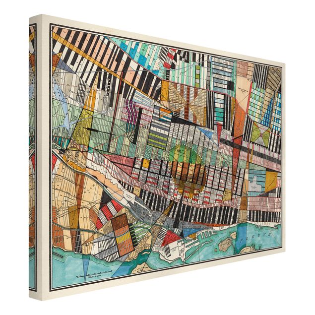 Canvas schilderijen Modern Map Of Montreal