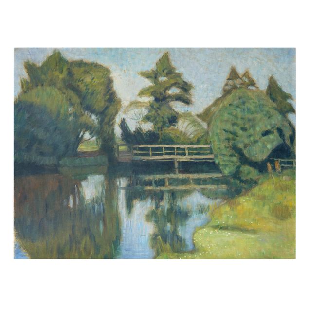 Canvas schilderijen Otto Modersohn - The Wümme Bridge