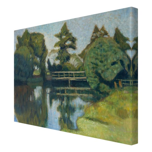 Canvas schilderijen Otto Modersohn - The Wümme Bridge