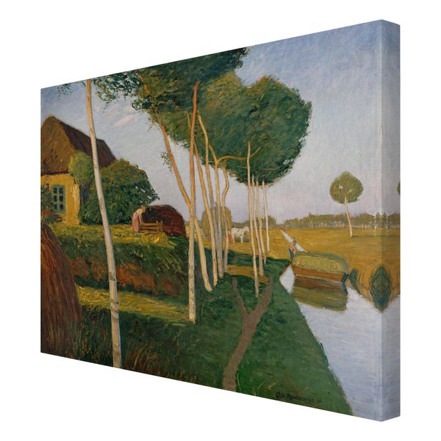 Canvas schilderijen Otto Modersohn - Hay Harvest In The Moor