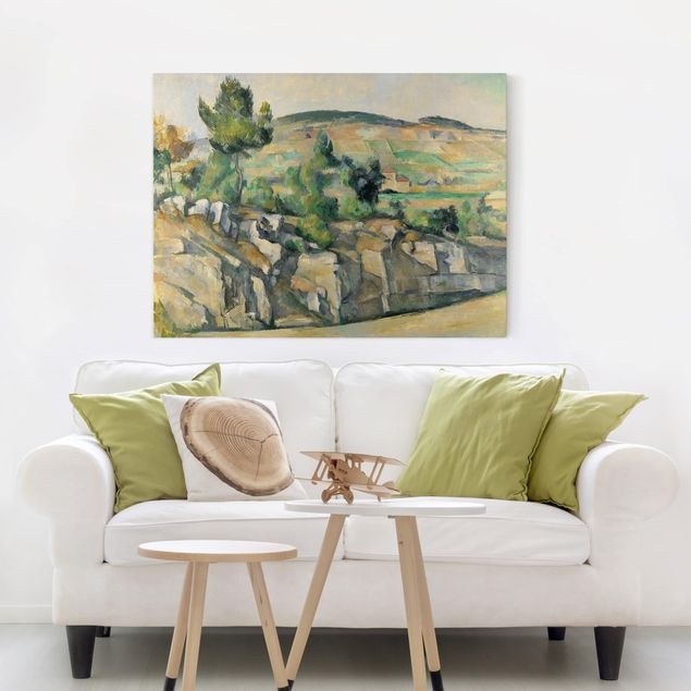 Canvas schilderijen Paul Cézanne - Hillside In Provence