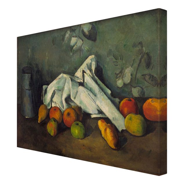 Canvas schilderijen Paul Cézanne - Still Life With Milk Can And Apples