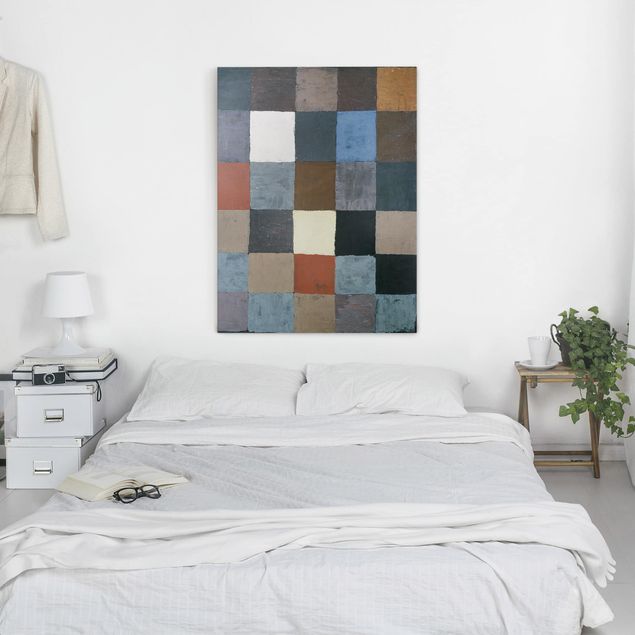 Canvas schilderijen Paul Klee - Color Chart (on Gray)