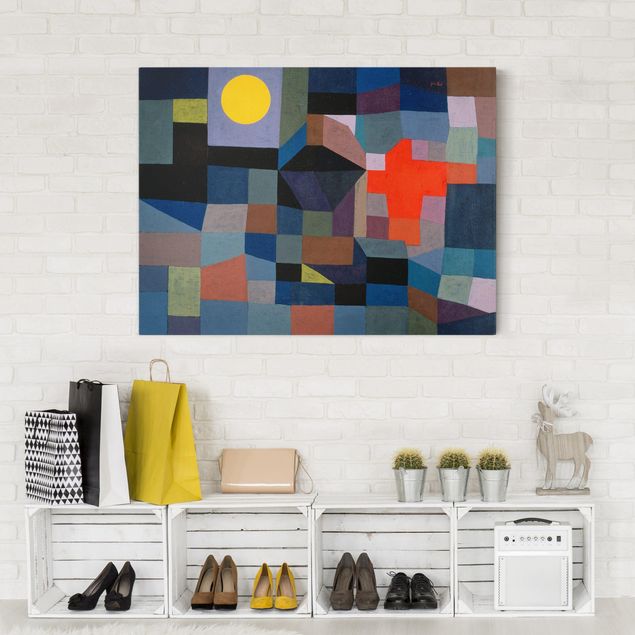 Canvas schilderijen Paul Klee - Fire At Full Moon