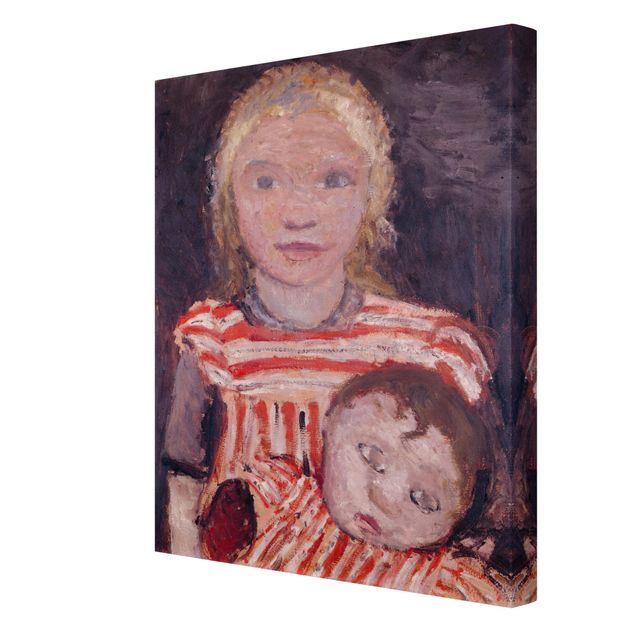 Canvas schilderijen Paula Modersohn-Becker - Girl with Doll
