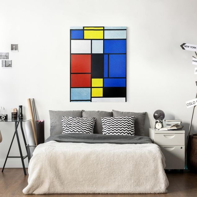 Canvas schilderijen Piet Mondrian - Tableau No. 1