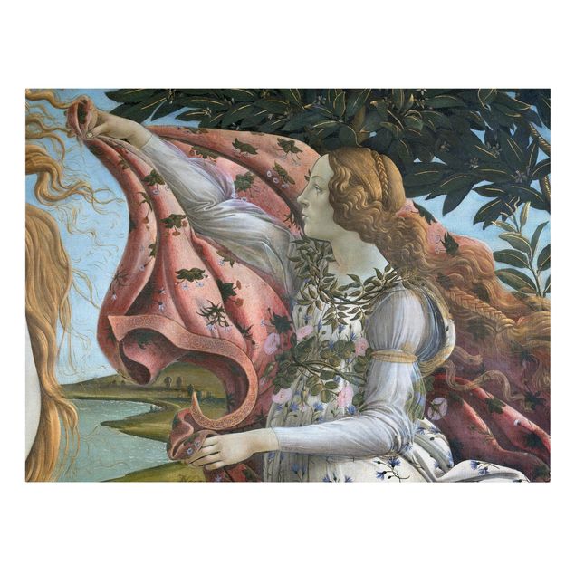 Canvas schilderijen Sandro Botticelli - The Birth Of Venus. Detail: Flora