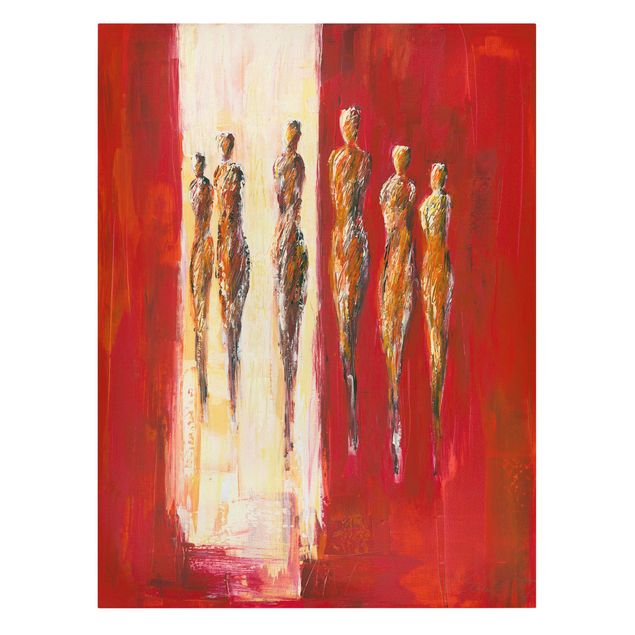 Canvas schilderijen Six Figures In Red