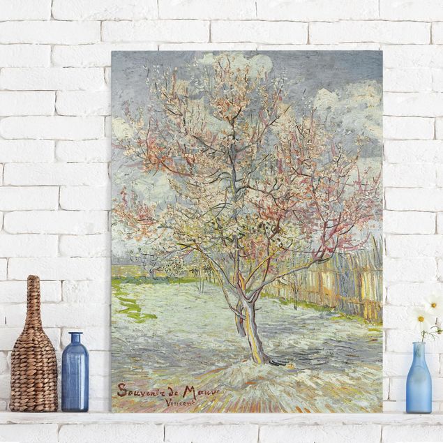 Canvas schilderijen Vincent van Gogh - Flowering Peach Trees
