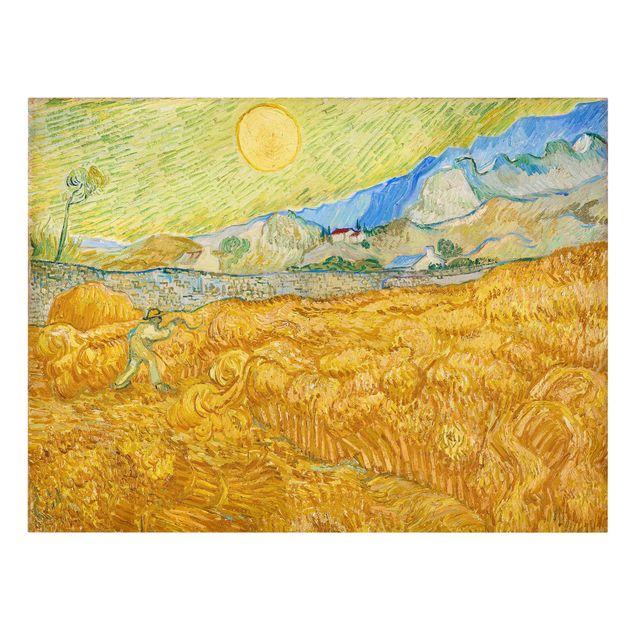 Canvas schilderijen Vincent Van Gogh - The Harvest, The Grain Field