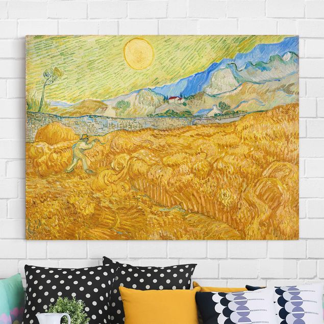 Canvas schilderijen Vincent Van Gogh - The Harvest, The Grain Field