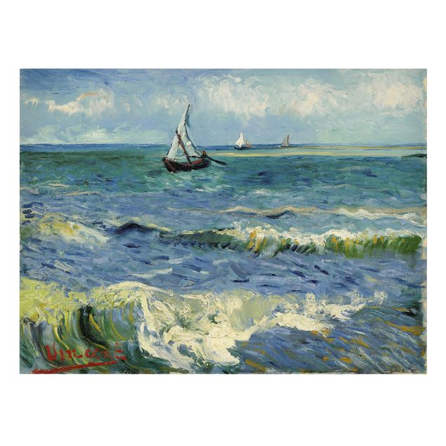 Canvas schilderijen Vincent Van Gogh - Seascape Near Les Saintes-Maries-De-La-Mer