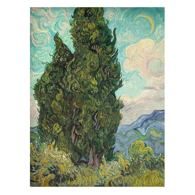 Canvas schilderijen Vincent van Gogh - Cypresses