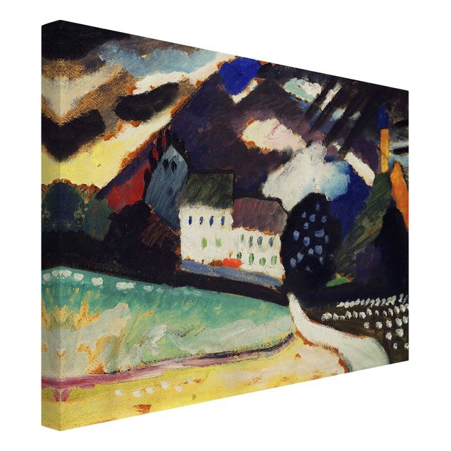 Canvas schilderijen Wassily Kandinsky - Murnau, Castle And Church Ii