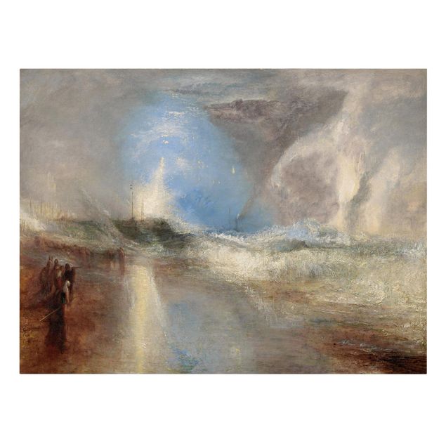 Canvas schilderijen William Turner - Rockets And Blue Lights (Close At Hand) To Warn Steamboats Of Shoal Water