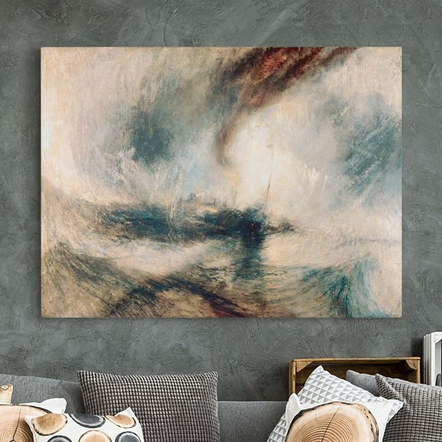 Canvas schilderijen William Turner - Snow Storm - Steam-Boat Off A Harbour’S Mouth