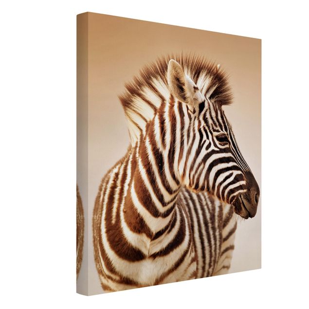 Canvas schilderijen Zebra Baby Portrait