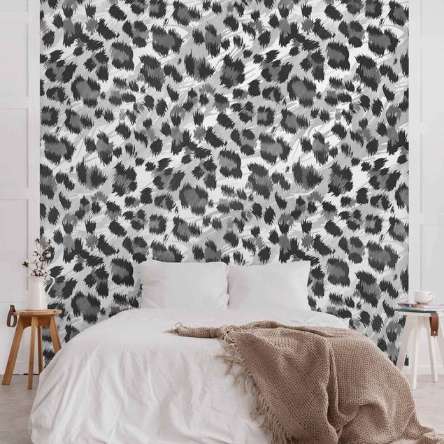 Fotobehang Leopard Print With Watercolour Pattern In Grey