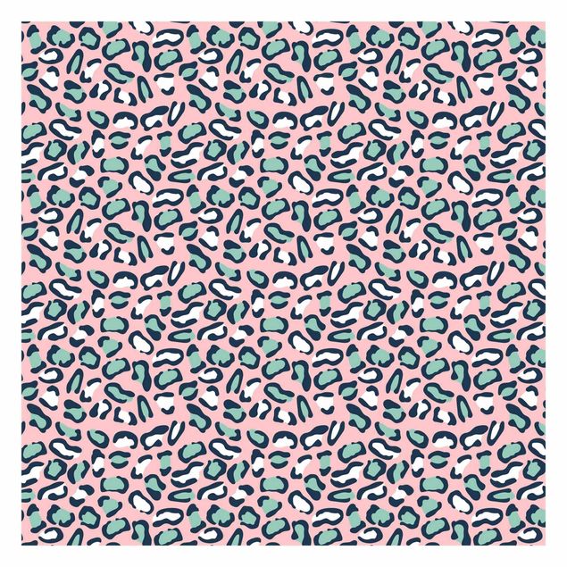 Fotobehang Leopard Pattern In Pastel Pink And Blue