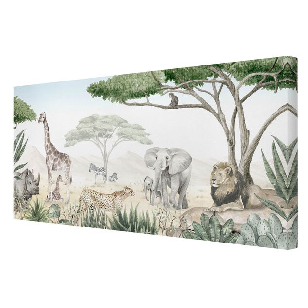 Canvas schilderijen - Majestic animal world of the savannah