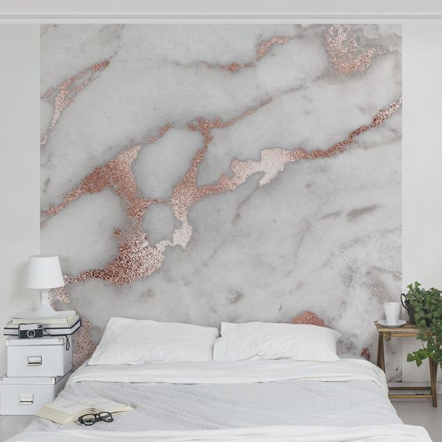 Patroonbehang Marble Look With Glitter