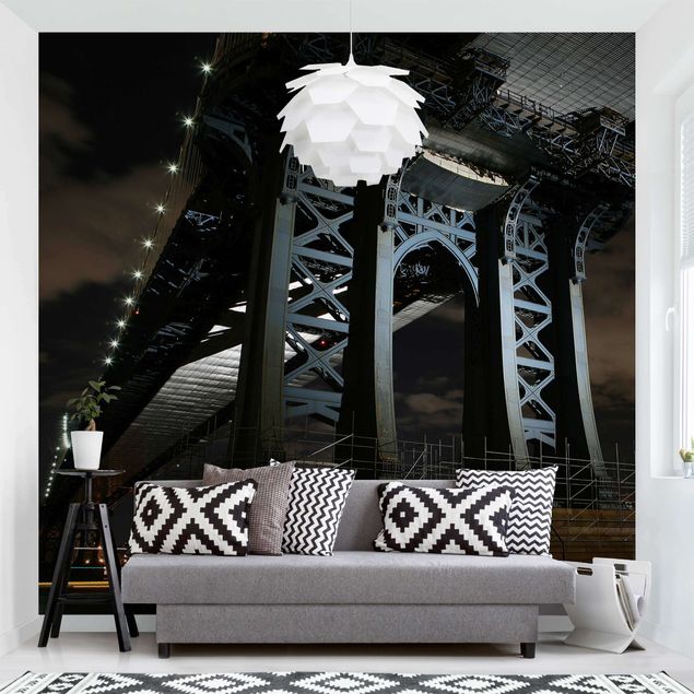 Fotobehang Manhattan Bridge At Night