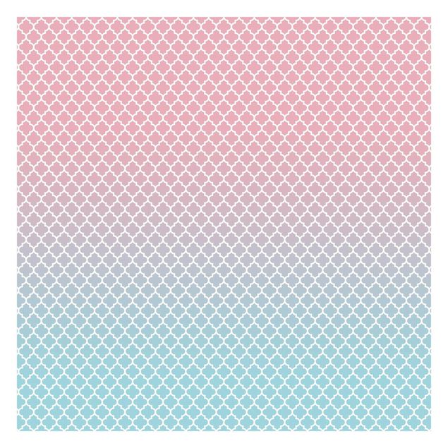 Fotobehang Moroccan Pattern With Gradient In Pink Blue