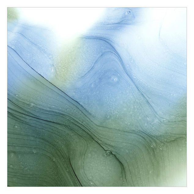 Fototapete - Meliertes Moosgrün mit Blau