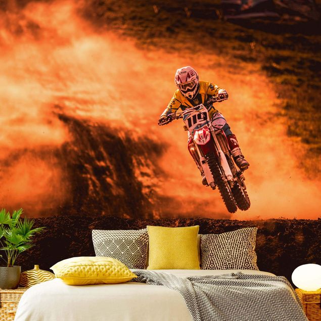 Fotobehang Motocross In The Dust