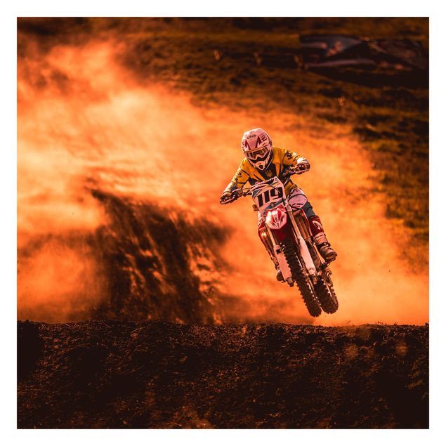 Fotobehang Motocross In The Dust