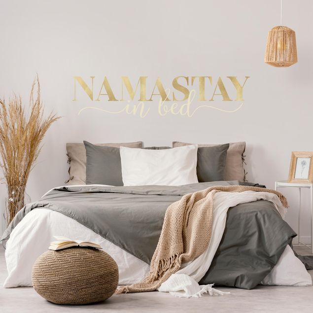 Muurstickers Namastay in bed Gold