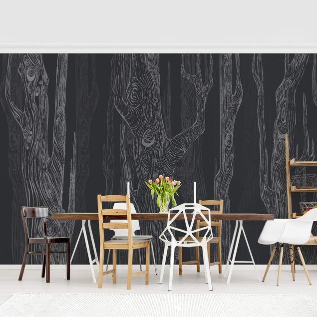 Fotobehang No.MW20 Living Forest Anthracite Grey