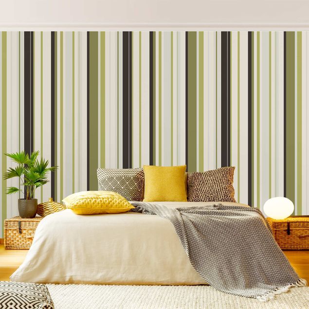 Patroonbehang No.TA103 Stripe Pattern Greens