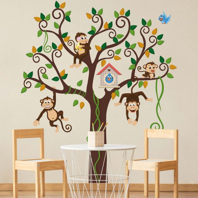 Muurstickers aap No.yk27 monkey tree
