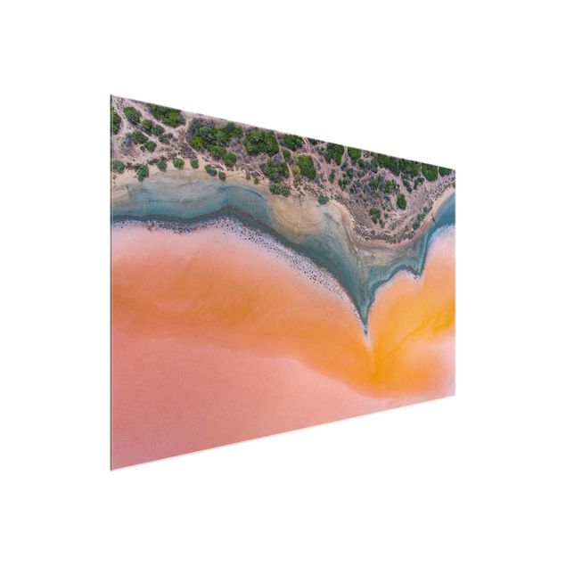 Glasschilderijen Orange Lake Shore On Sardinia