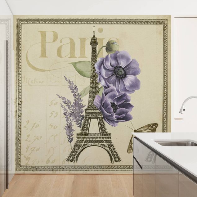 Fotobehang Paris Collage Eiffel Tower