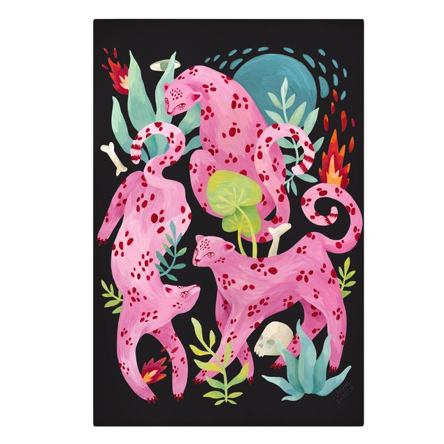 Canvas schilderijen - Pink Leopards