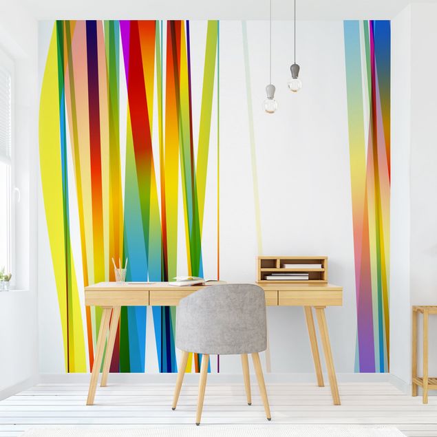 Patroonbehang Rainbow Stripes