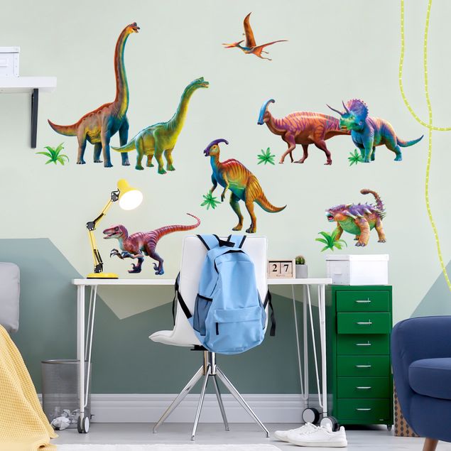 P.D. Moreno Kunstdrucke Rainbow dinosaur set