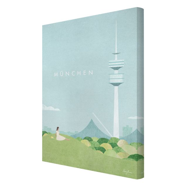 Canvas schilderijen - Travel poster - Munich