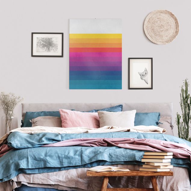 Canvas schilderijen Retro Rainbow Stripes