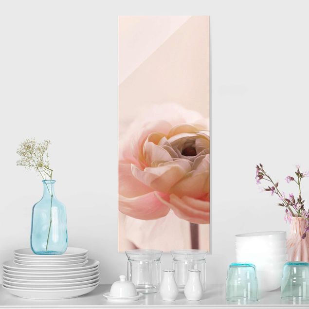 Glas Magnettafel Focus On Light Pink Flower