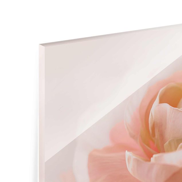 Glasschilderijen Focus On Light Pink Flower