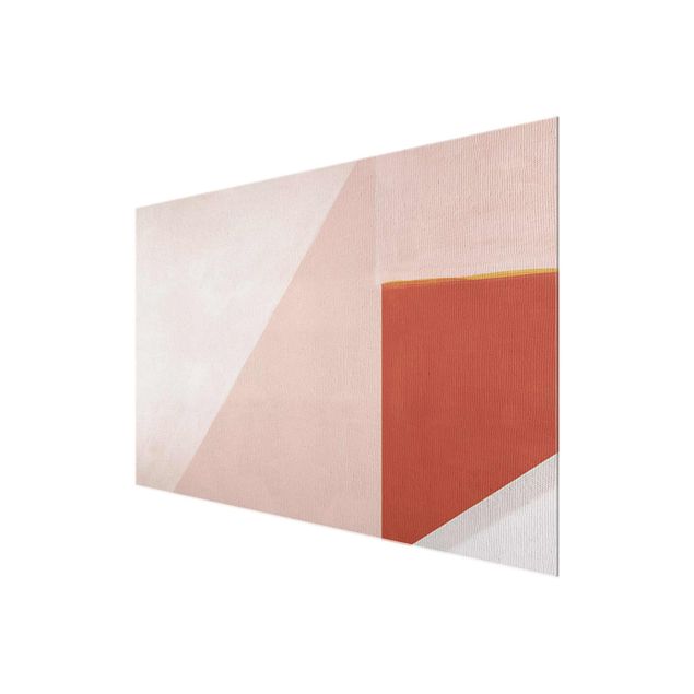 Glasschilderijen Pink Geometry