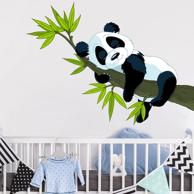 Muurstickers Sleeping panda