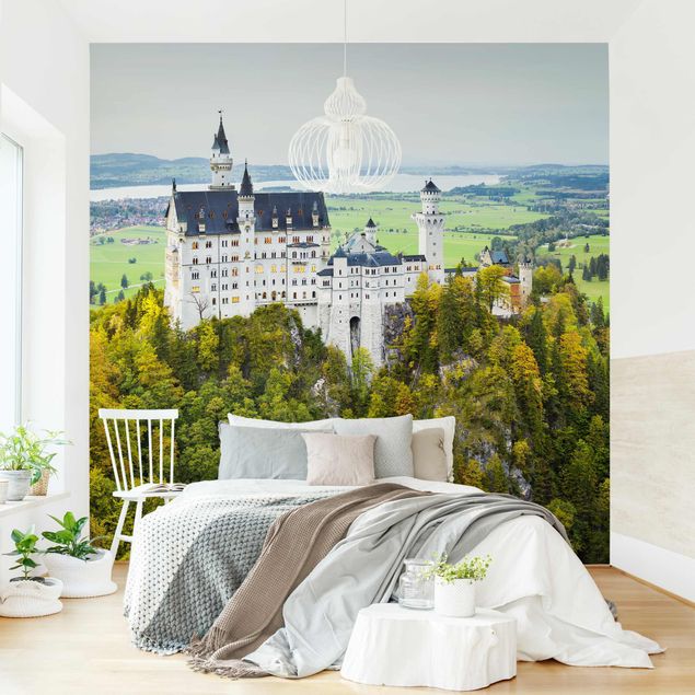 Fotobehang Neuschwanstein Castle Panorama