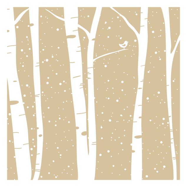 Fotobehang Snowconcert Between Birches